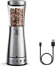 Electric Salt Grinder USB Charged Type Salt and Pepper Shaker Adjustable Pepper Mill Shaker Salt and Pepper Grinder Set