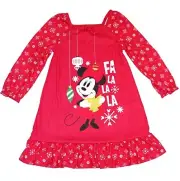 Minnie Mouse Girl's Fa La La La Christmas Nightgown, Gown