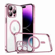 For Apple iPhone 14 Pro MagSafe Magnetic Case with HaloLock Shockproof Military Grade Protection Scratch Resistant Back Protective Cover (Rose Gold)