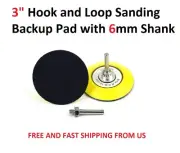 3" Hook and Loop Sanding Backup Pad with 6mm Shank