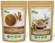 Organic Zing Bundle of : Cinnamon Powder - 115 g / 4 oz & Amla Powder 227g / 8 oz