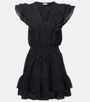 [Poupette St Barth] Poupette St Barth Camila ruffled minidress AU 6 black