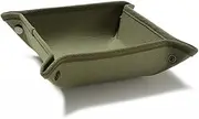 Camping Canvas Storage Tray Outdoor Desktop Keys Camera Watch Sundries Makeup Lipstick Folding Tray Cosmetics Wallet Storage Plate Green