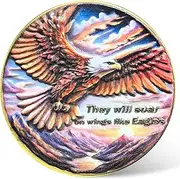 Soar On Wings Like Eagles Challenge Coin – Isaiah 40:31 Bible Verse, Motivational Religious Gift for Strength and Faith﻿