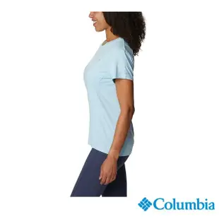 【Columbia 哥倫比亞 官方旗艦】女款-W Zero Ice Cirro-Cool™UPF50酷涼快排短袖上衣-藍色(UAR29570BL / 20