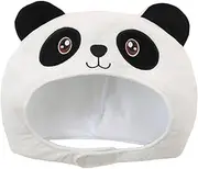 Cute Short Plush Panda Hat Funny Novelty Hood Cap Winter Warm Headgear for Halloween Party Cosplay Photo Props Costume