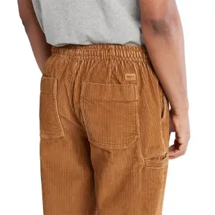 【Timberland】男款小麥色有機棉燈芯絨寬鬆慢跑褲(A5XAD932)