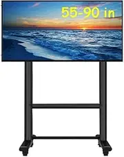 Portable TV Stand Swivel Universal TV Stand,Portable TV Stand Can Be Adjusted in Height TV Cart for 55 to 90 Inch LED LCD Flat Panel Screen,Classrooms Lecture Halls Hotels Outdoor TV Table Stand