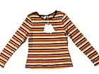 New & OTHER STORIES Womens Organic Cotton Multicolor Stripe L/S Tee Top sz 8