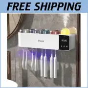 Luxury 4-in-1 Toothbrush Holder with UV Sanitizer, IR Night Light & Aromatherapy