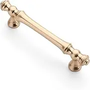 Asidrama 6 Pack 3.75 Inch(96mm) Brushed Brass Kitchen Cabinet Handles, Gold Cabinet Pulls Kitchen Cabinet Hardware for Cupboard Drawer Handles Dresser Pulls, A0018