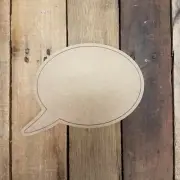 Blank Round Speech bubble, Unfinished Wood Cutout, Engraved Wall D�cor, DIY Art