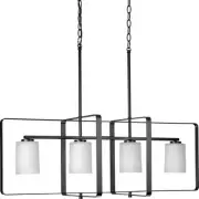 Progress Lighting P400287 League 4 Light 14"W Linear Chandelier - Black
