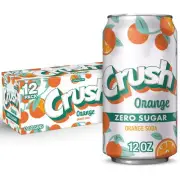 Crush Diet Orange Soda, 12 fl oz, 12 Pack Cans