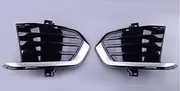 1 Pair Front Left Right Side Driving Fog Light Lamp Bezel Cover Grille Fit For Cadillac XT5 2017-2019 ABS