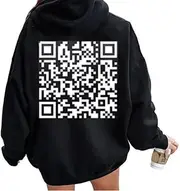 [Generic] FU QR Code Hoodie,Funny Fu Qr Code Hoodie,Qr Code Hoodie,Funny Scannable Qr Code Unisex