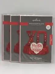 3 Hallmark HUGS AND KISSES Happy Valentines Day POP UP Wonderfolds MINI