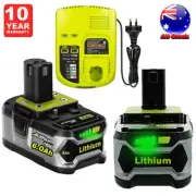 2X For RYOBI P108 18V 9Ah 6Ah Lithium Battery ONE PLUS P104 P107 Charger