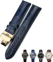 [HKIDKK] 18mm 20mm 22mm True Cowhide Leather Strap Butterfly Clasp Watchband Suitable for the Omega Seamaster 300 Bracelet