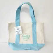 Trader Joe’s Mini Pastel Blue Canvas Tote Bag Easter Limited NWT