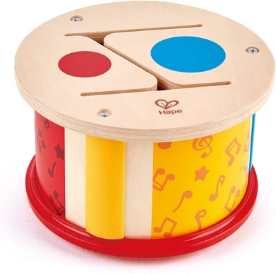 Hape E0608 Double Sided Hand Drum, Toddler Musical Instrument