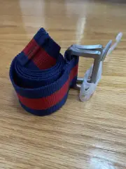 Gap Kids Boys Double Ring Nylon Belt, Size S/M, Red/Blue Stripes