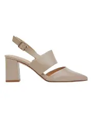 [Sandler] Kitson Heeled Shoes in Nude Patent /Leather