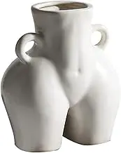 Romehaha Butt Vase,Modern Body Vase Female Form,Matt White Ceramic Vases Art Nude Female Body Sculpture Vase,Butt Vase for Flowers living room coffee table mantle shelf decor accents 5.51''H X 4.72''W