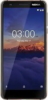 [Nokia] 3.1 Single-SIM 16GB 5.2-Inch Android Factory Unlocked SIM-Free 4G/LTE Smartphone (Blue/Copper)
