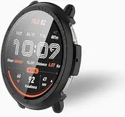 smaate Watch Cases Compatible with Amazfit Active 2 44mm Round Smart Watch, PC Case with Screen Protector, Protecting Watch Body & Screen, Black