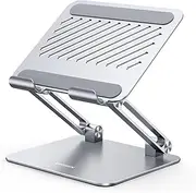 UGREEN Tablet Stand Holder for Desk, Dual Rod Support Desktop Mount, Adjustable Foldable Dock, Multi-Angle Riser, Compatible with iPad Pro Air Mini, Silver