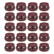0.7x0.8" Cord Locks, 30 Pack Double Hole Spring End Toggle Stopper, Date Red