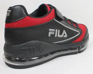 (E8)FILA KIDS 大童鞋 全氣墊 籃球鞋 運動鞋 魔鬼氈 足弓支撐3-B802X-024黑紅 [SUN]