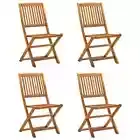 Folding Outdoor Chairs 4 pcs Solid Acacia Wood