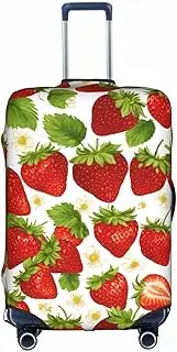 [Pvinnk] Strawberry Print Protective Luggage Cover Elastic Washable Suitcase Protector Travel Gear Protector, White, X-Large