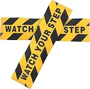 LOPUNER 2Pcs Slip Caution Warning Stickers Wet Floor Stair Decals Strong Adhesive Safety Tape Non Slip Labels for High Traffic Areas Watch Your Step Design
