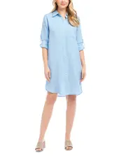 Karen Kane Roll Tab Linen Shirt Dress
