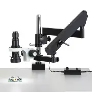 AmScope H800 .7X-5X Inspection Zoom Monocular LED Microscope Articulating Arm