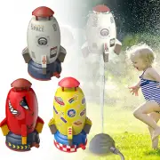 Rocket Launcher Water Play Space Rocket Jet Sprinkler Rotating Water Toy Outdoor