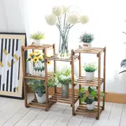 8 Tiers Wooden Garden Plant Stand Indoor Outdoor Flowers Planters Shelf Decor
