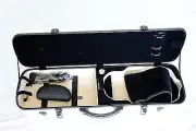 4/4 Full Size Sturdy High-tech Suspension Violin Case Oblong (White)