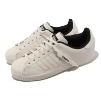 在飛比找PChome24h購物優惠-Adidas 休閒鞋 Superstar 米白 黑 破壞拼接