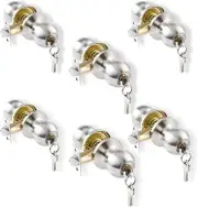 Door Knobs with Lock and Key, Keyed Entry Knob, 6 Pack, Satin Nickel
