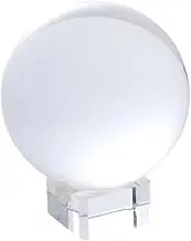 GAXIRE Transparent Crystal Glass Ball Ornament with Base Display Sphere for Photography Home Decor Feng Shui and Meditation Includes Red Box