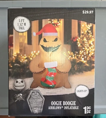 Gemmy The Nightmare Before Christmas 5 ft Oogie Boogie Airblown Inflatable