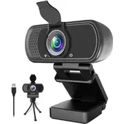 1080P Webcam,Live Streaming Web Camera with Stereo Microphone, Desktop or Laptop USB Webcam with 110 Degree View Angle, HD N5 Webcam for Video Calling, Recording, Conferencing, Streaming, Gaming