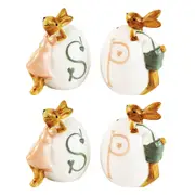 2x 2pc Urban 8cm Ceramic Country Bunny Salt & Pepper Shaker Condiment Dispenser