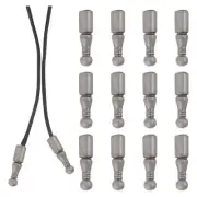 12Pcs Bolo Tie Tips Replacement End Caps Long Alloy Cord Ends Smooth for6488