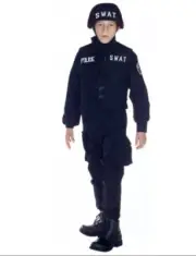 SWAT Costume Kids Police Halloween Fancy Dress Size Medium 6-8