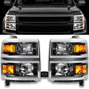 For 2014-2015 Chevy Silverado 1500 Headlights Headlamps Left+Right 14-15 Lights (for: Chevrolet)
